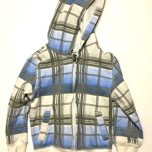 Gray and Blue Zip Up Hoodie